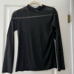 Mesh Mock Turtleneck